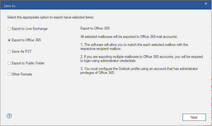 Export to Office 365