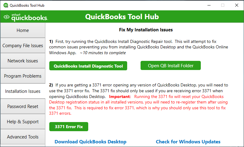 quickbooks install diagnostic tool