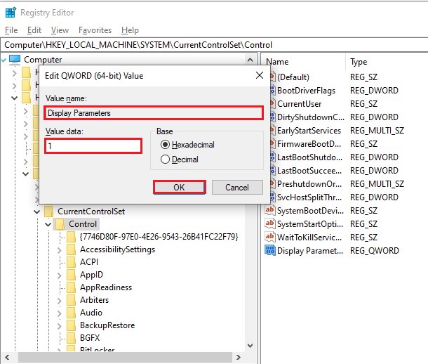 Display Parameters