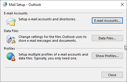 Outlook Profiles to add new one