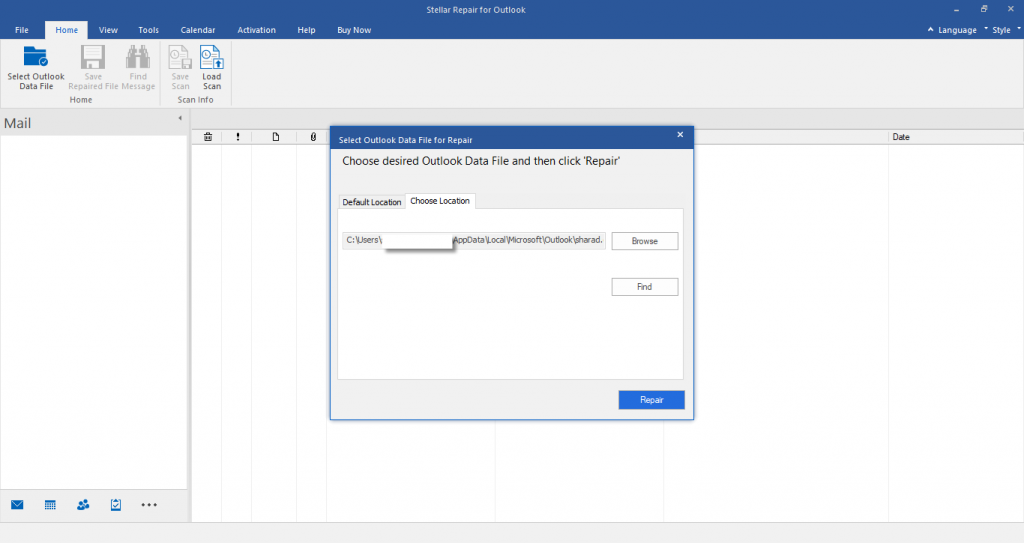 Stellar Repair for Outlook Browse PST File