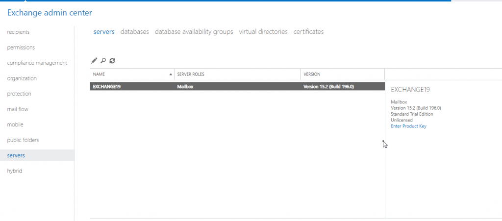 Exchange server 2019 admin center