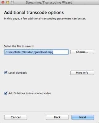 Choose a destination to save the converted file