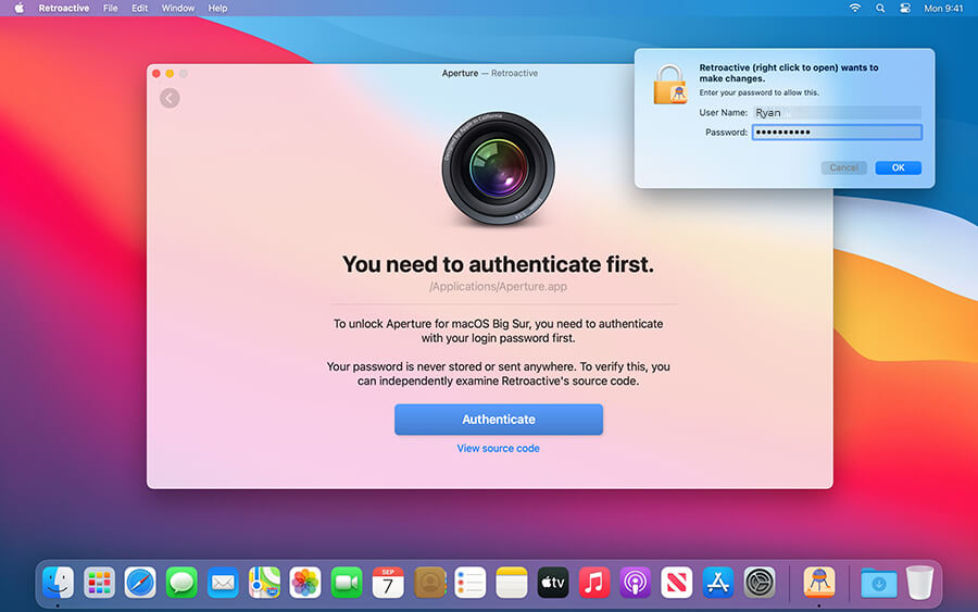 Retroactive Authenticate Aperture psw