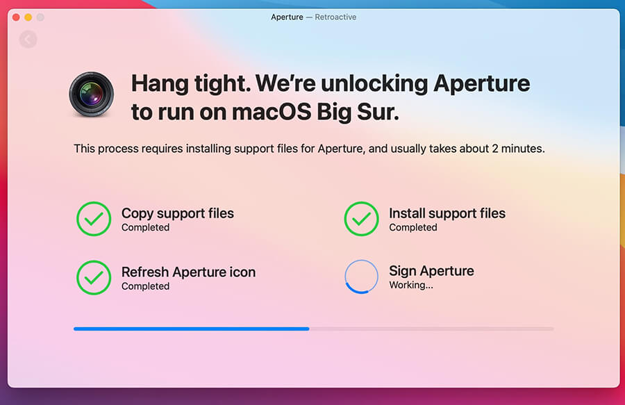 Retroactive Unlocking Aperture macOS BigSur