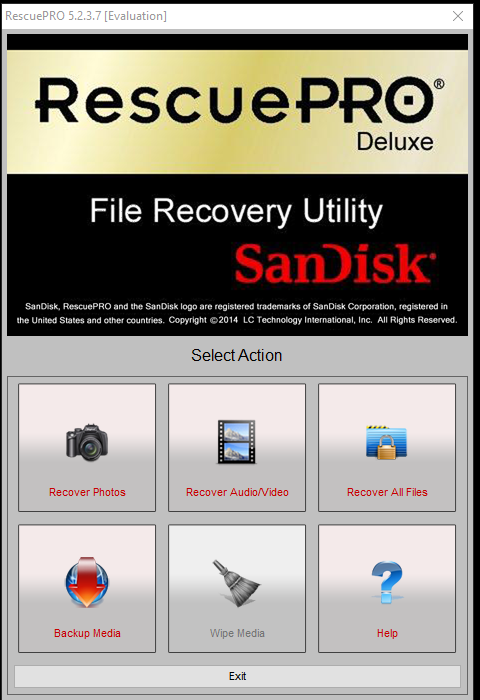 SanDisk RescuePro SD card recovery