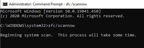 run sfc scan command