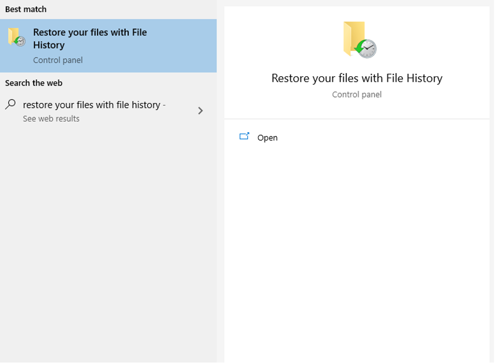 Restore Files with File History