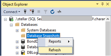 refresh database snapshot