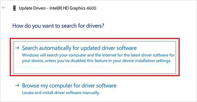 Search for drivers? windows