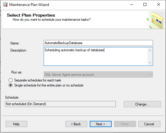 Select Plan Properties