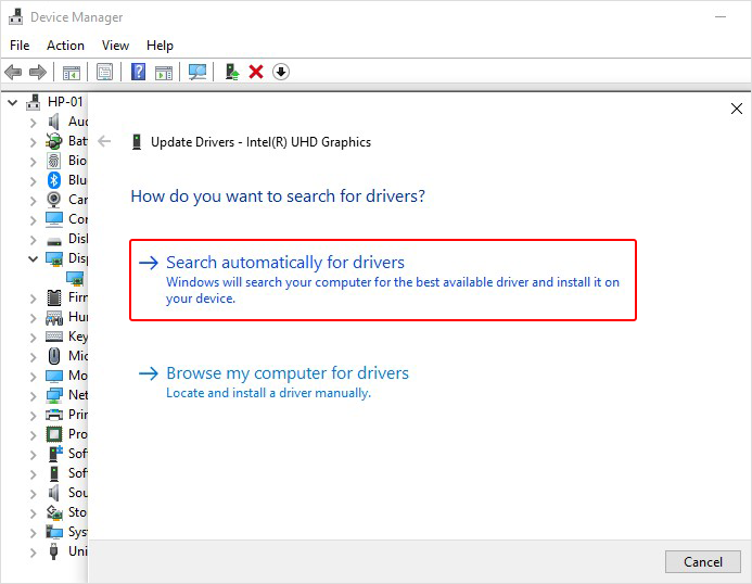 Search Automatically for drivers