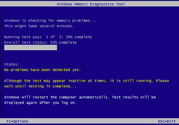 windows memory diagnostic toll will test your ram