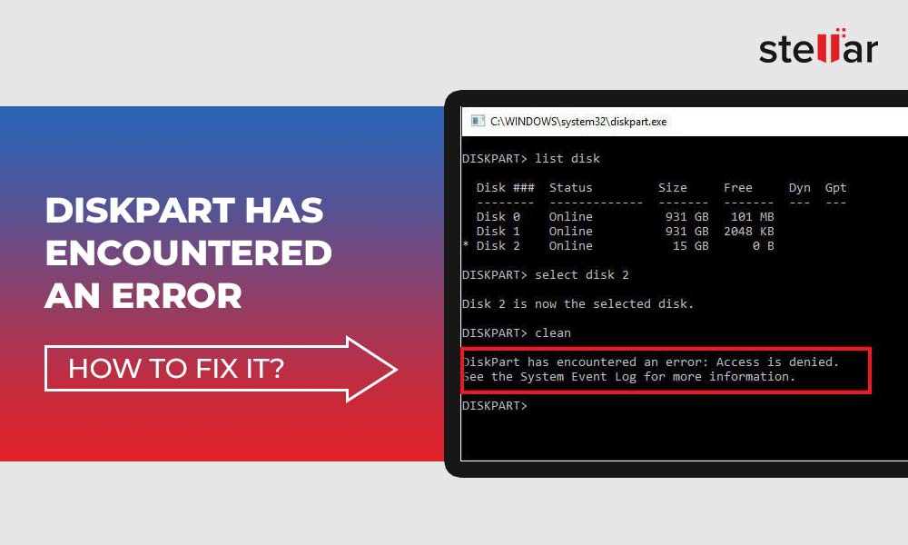 diskpart format ntfs access denied