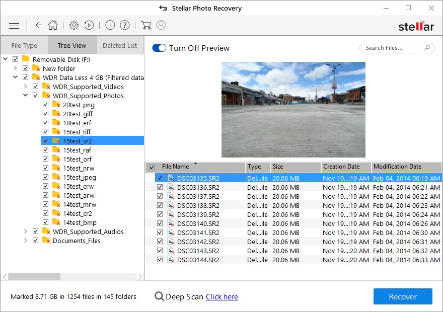 Preview photos in Stellar Photo Recovery