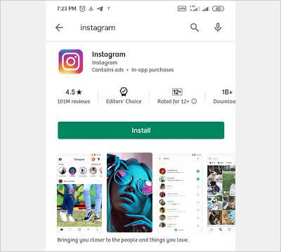 Reinstalar Instagram