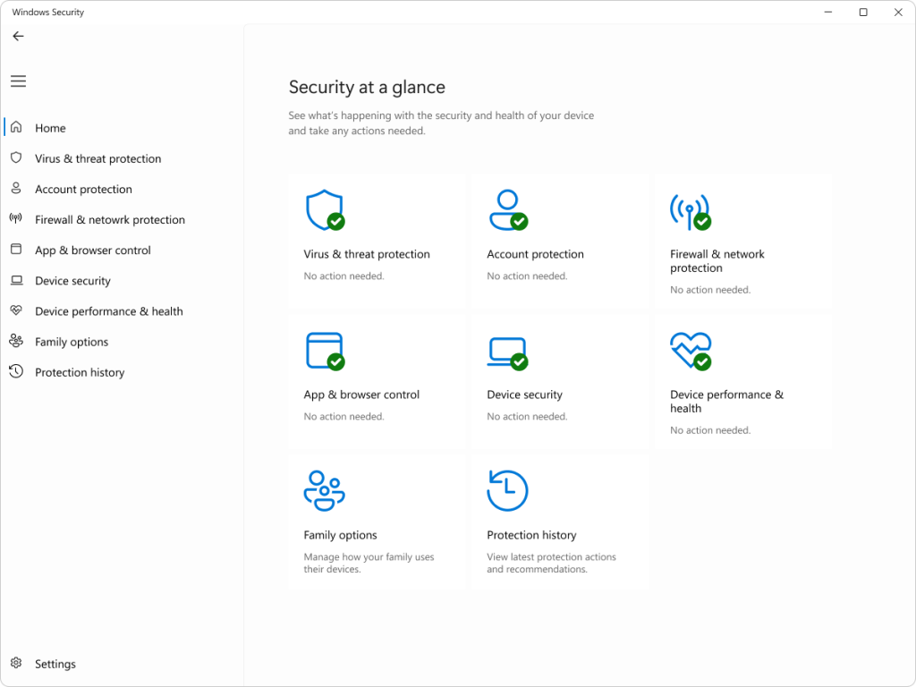 Open Windows Security