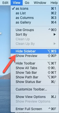 Hide Sidebar