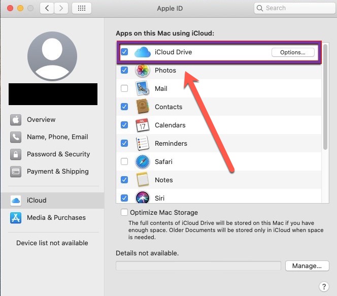 Click on iCloud Drive