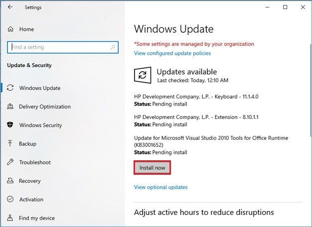 Install Now the Windows