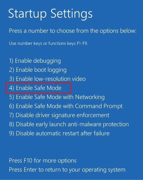Enable Safe Mode