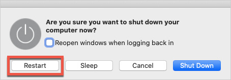Restart macOS