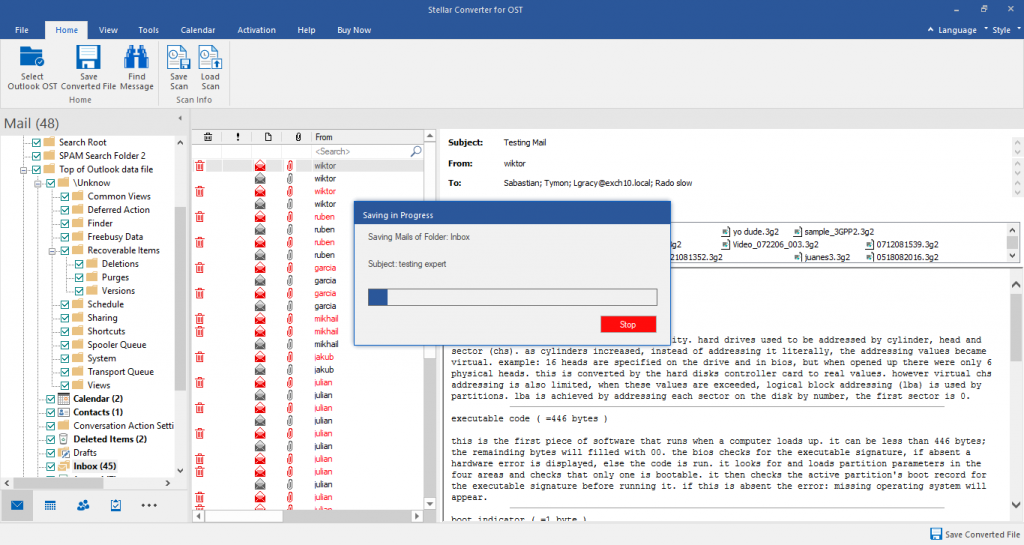 Scanning Outlook data file OST
