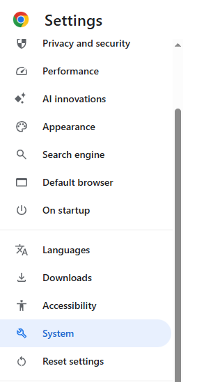 Open Settings on your Chrome browser