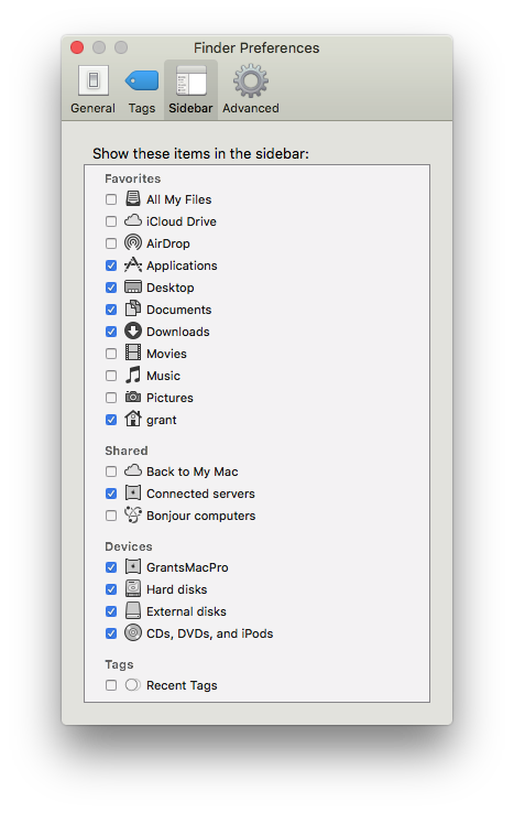 Finder Preferences