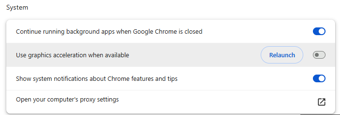 Use Graphics acceleration when available