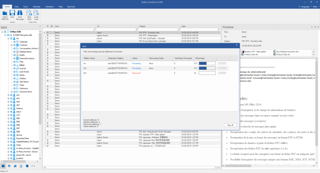 parallel processing stellar convrerter for EDB office365