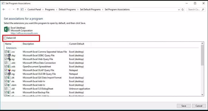 Set Program Associations