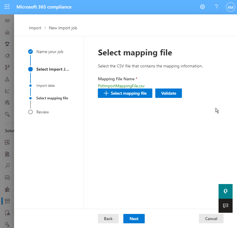 upload mapping file