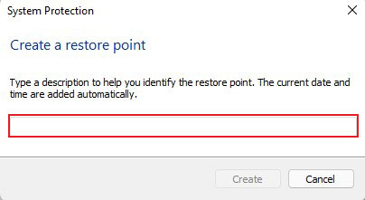 Give Restore Point Name