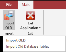 import old utility main screen