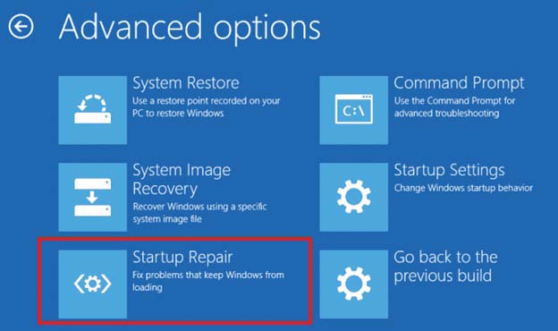 select Startup Repair