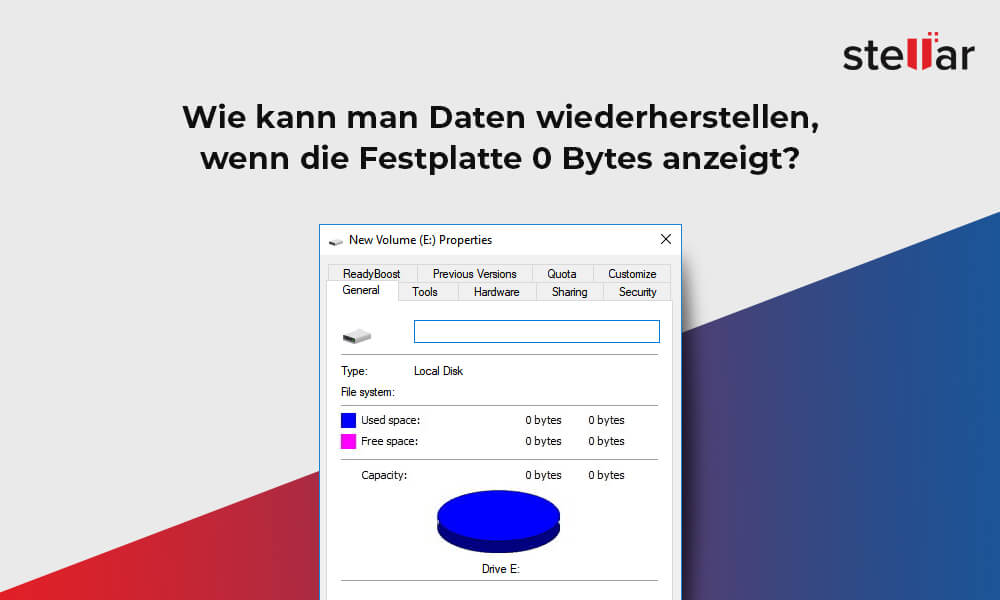 Wie kann man Daten wiederherstellen, wenn die Festplatte 0 Bytes anzeigt?