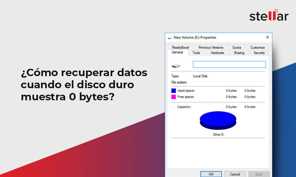 ¿Cómo recuperar datos cuando el disco duro muestra 0 bytes?