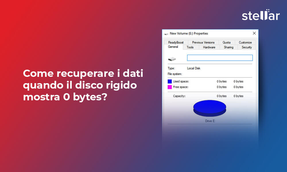 Come recuperare i dati quando il disco rigido mostra 0 bytes?