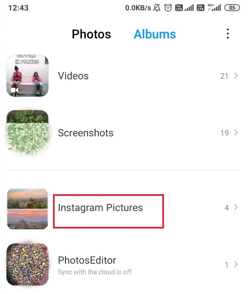 Recover Instagram photos from Gallery/Albums on Android or iPhone