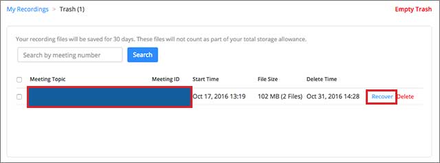 Recover Zoom Recording