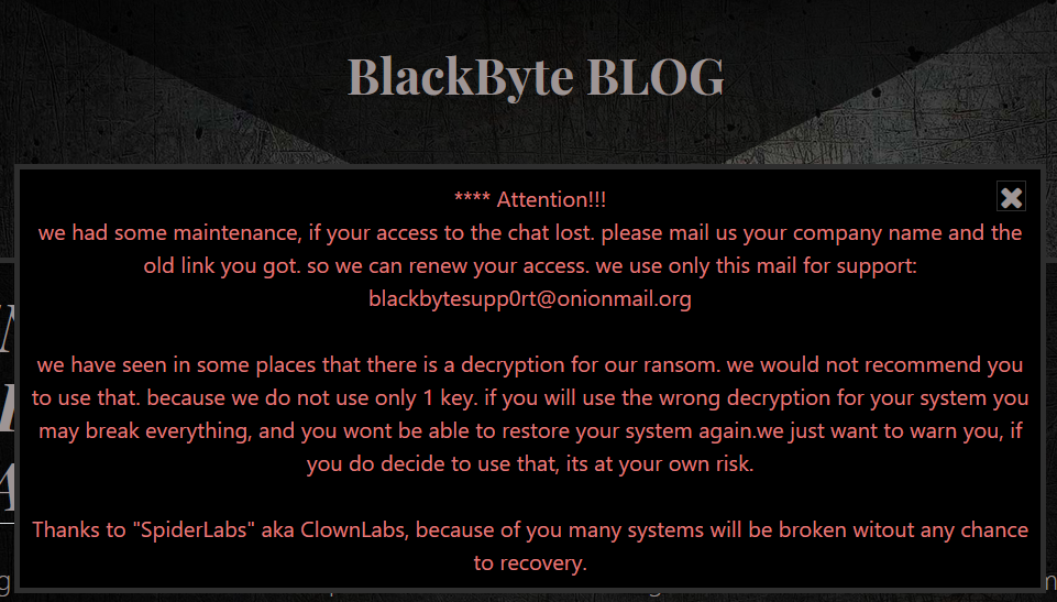 blackbyte ransomware blog