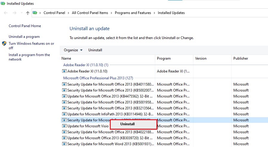 choose-windows-update-that-you-want-to-remove-right-click-on-it-and-click-uninstall