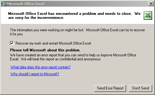 excel error