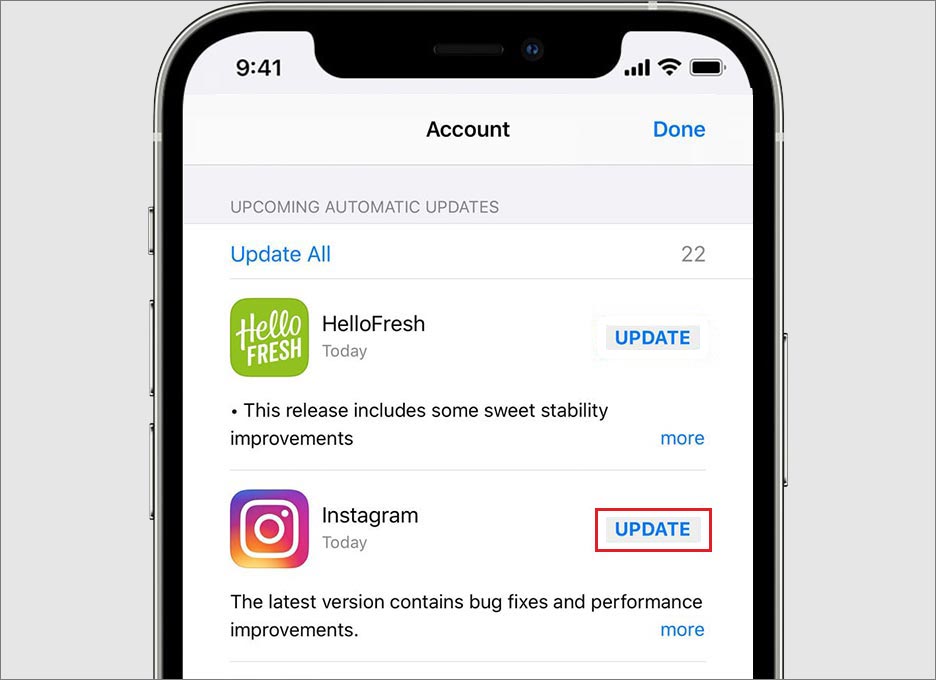 Update app in App Store