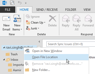 open ost file location