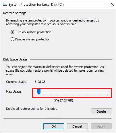 set-restore-point-storage-space-to-resolve-my-c-drive-full-without-reason
