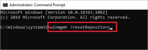 winmgmt /resetRepository