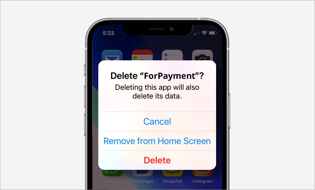 remova o aplicativo da tela inicial do iphone