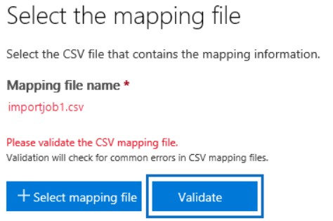 Select the mapping file option
